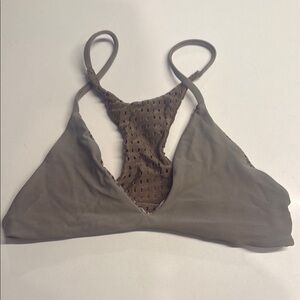 Acacia Racer Back Brown Strappy Bikini Top